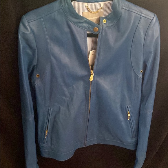 Blue Leather Jacket - Picture 3 of 6
